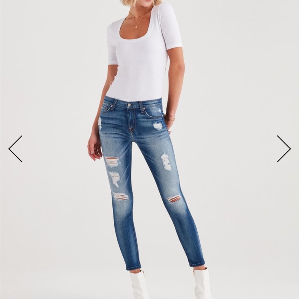 7 for all mankind Distressed Skinny Jeans